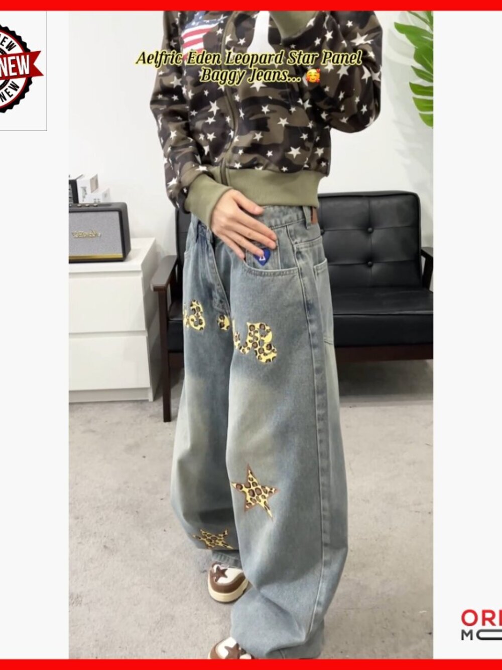 Baggy Barrel Jeans Wide Leg Denim Pants Y2K Streetwear Casual - Picture 6 of 6